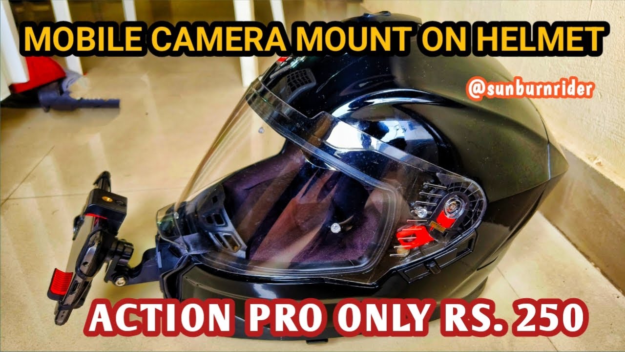 How to install a camera mount for mobile in helmet || Action Pro
