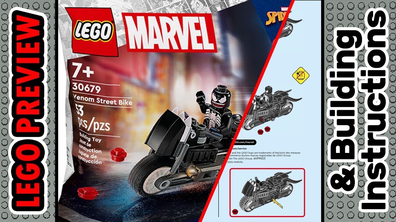 PREVIEW: 30679, LEGO Marvel, Venom Street Bike​ & Building Instructions! LEGO 2024