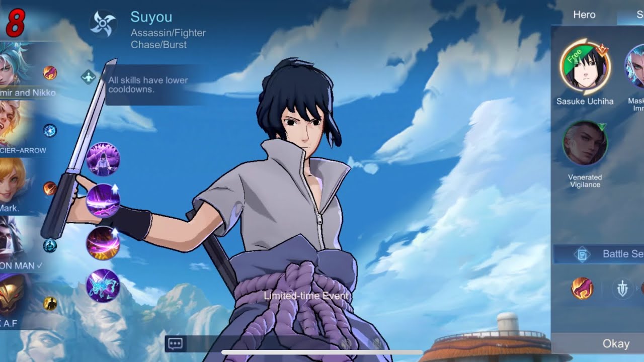 SASUKE UCHIHA VS SASUKE, NARUTO, KAKASHI, GAARA AND SAKURA | MOBILE LEGENDS | MLBB | ML | VICTORY
