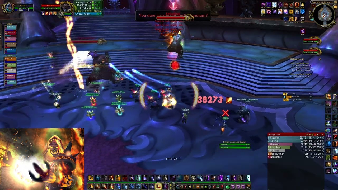 World of Warcraft: Cataclysm Bastion of Twilight 10N- speed up  - whitemane.gg (Mage Fire)