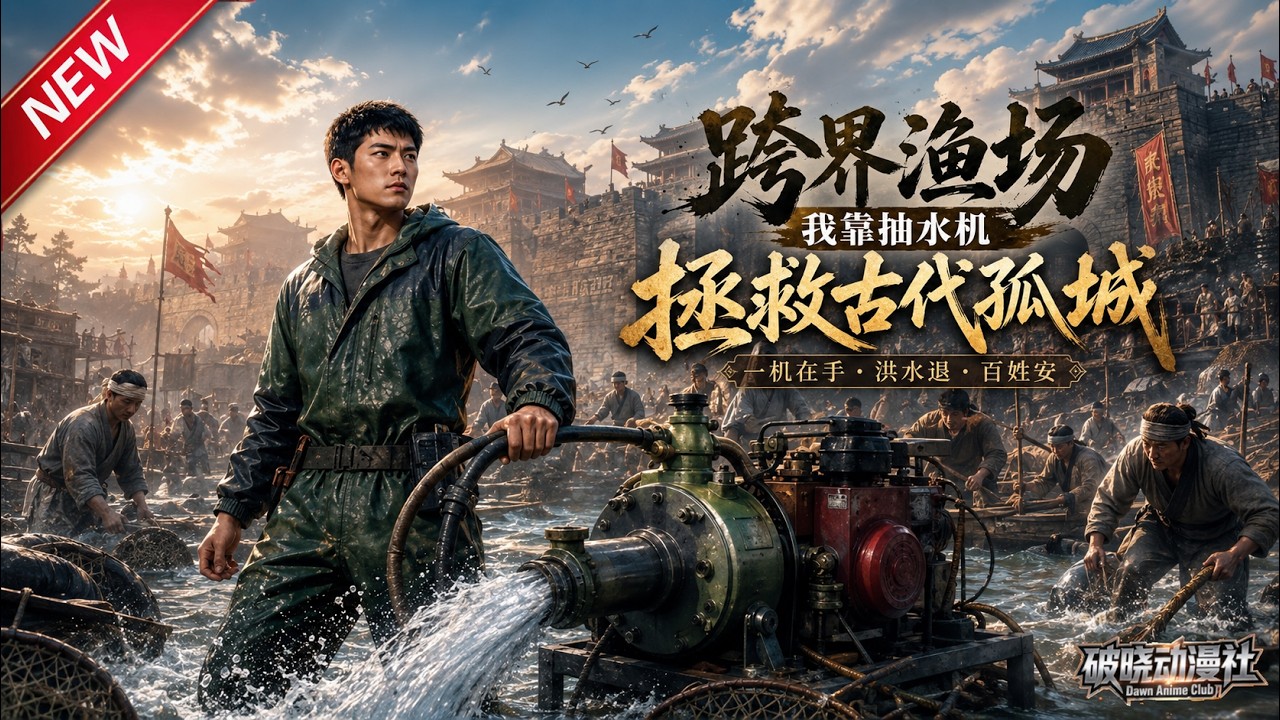MULTISUB📢新番上线《跨界渔场我靠抽水机拯救古代孤城》第1~53集丨渔场古井连通乱世边关，绑定跨界获客系统，现代物资驰援守城军民双向逆袭！#最新漫剧 #破晓动漫社