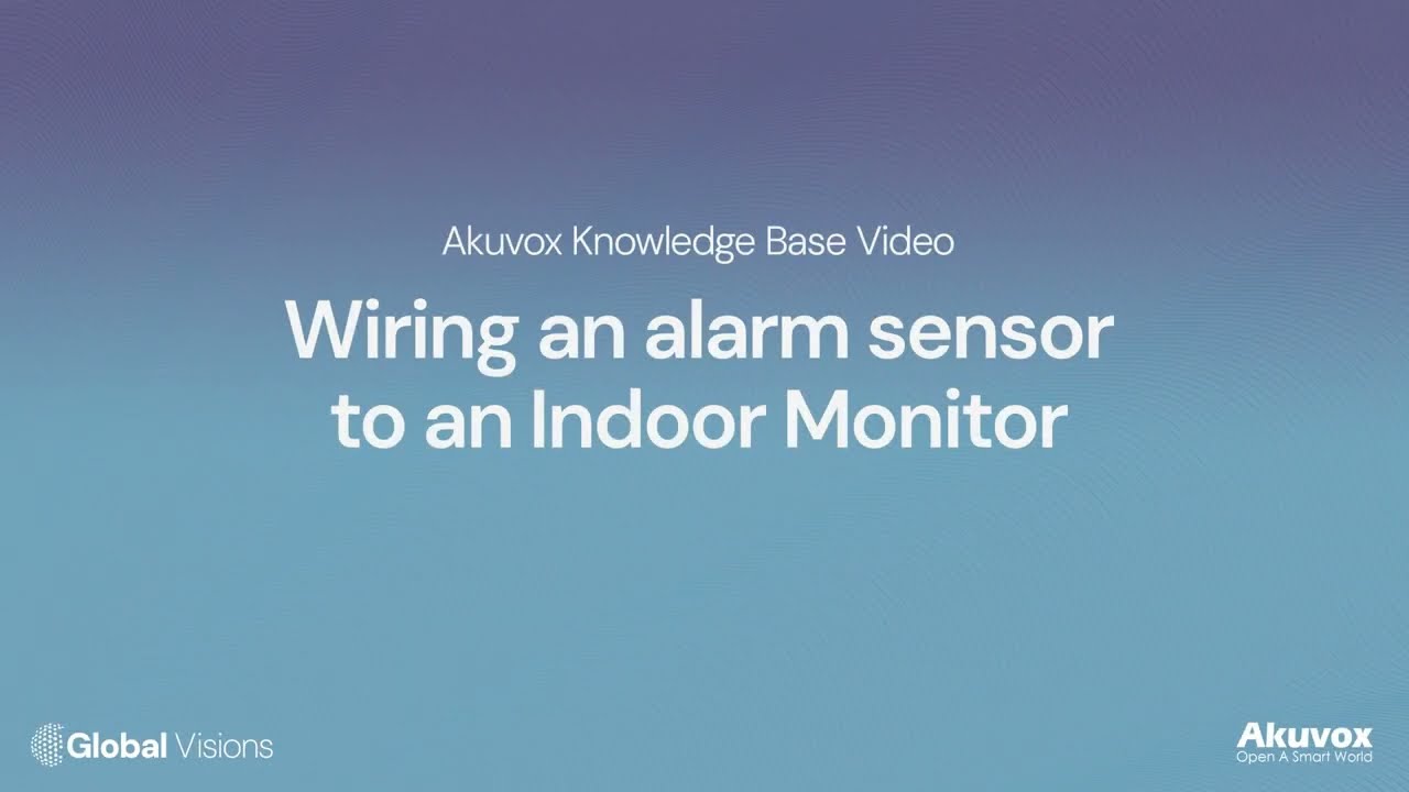 Wiring Alarm Sensors to Akuvox Indoor Monitors
