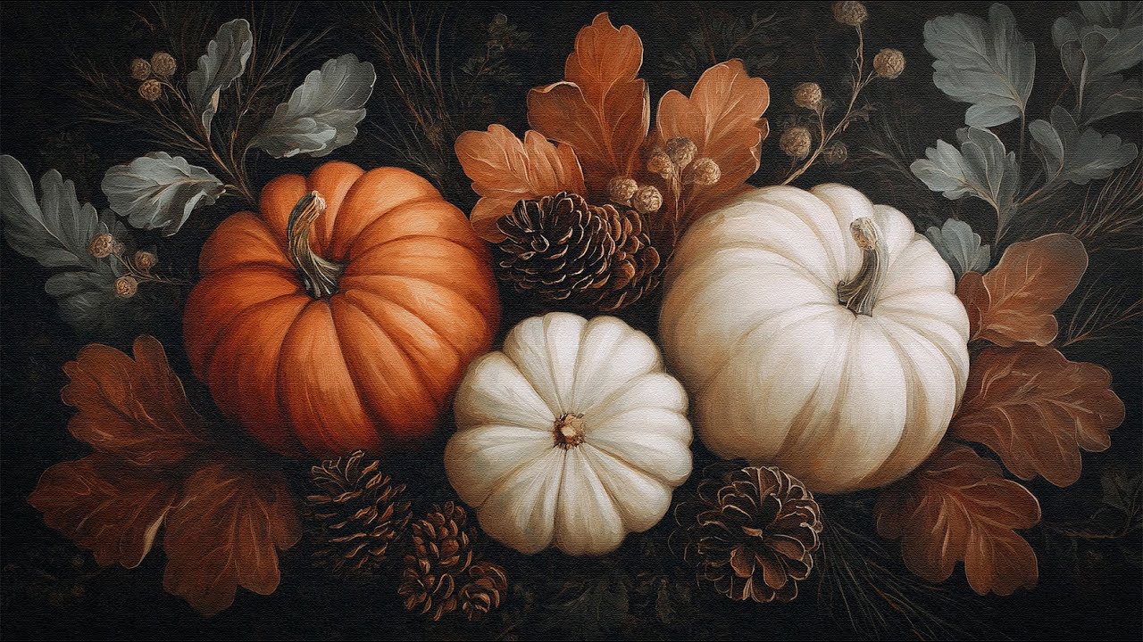Thanksgiving Frame TV Art 4K with Soft Piano Music | Botanical TV Screensaver | Botanical Wallpaper