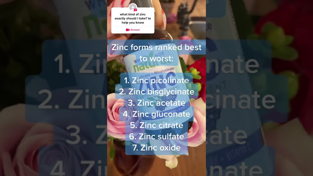 Zinc forms ranked best to worst