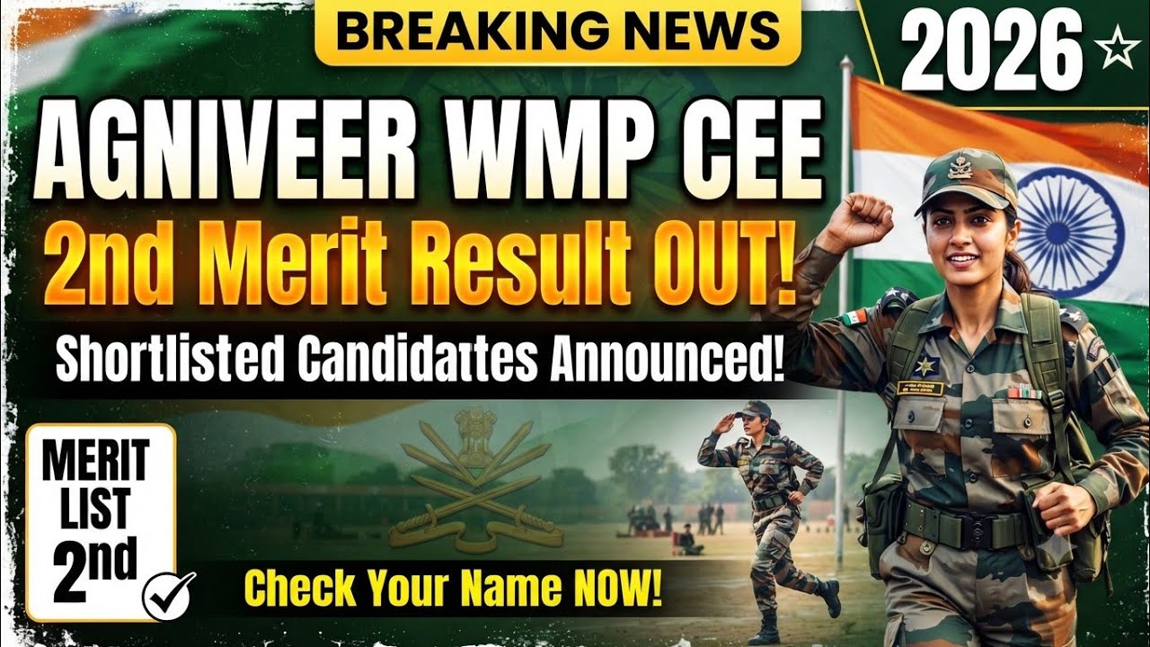 Agniveer WMP CEE 2nd Merit Result 2026 OUT: Check Shortlisted Candidates List Now!