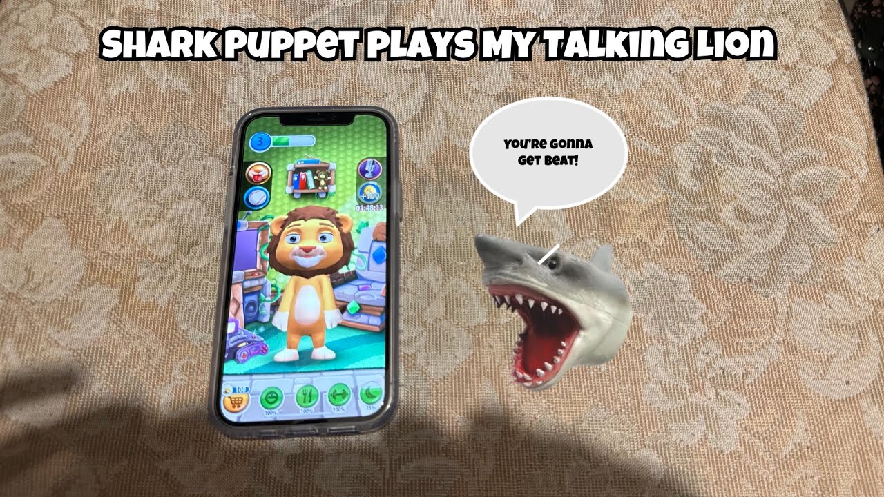 SB Movie: Shark Puppet plays My Talking Lion!