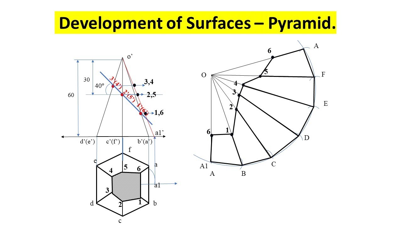 Development of Surfaces | Hexagonal Pyramid | Truncated Pyramid | Engineering Graphics | EG | Tamil
