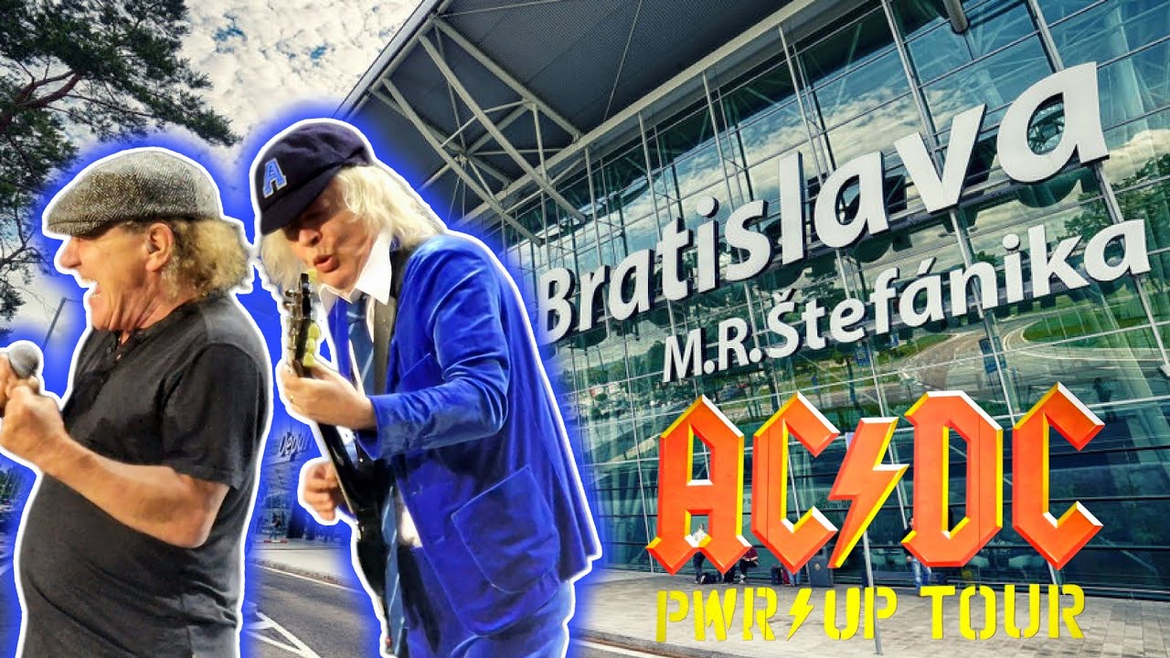 Angus Young & Brian Johnson at Bratislava Airport #acdc #poweruptour #bratislava