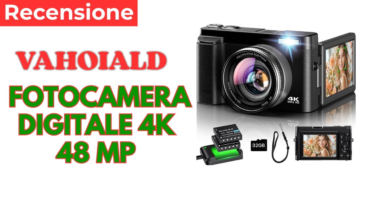 VAHOIALD Fotocamera Digitale 4K 48MP Recensione