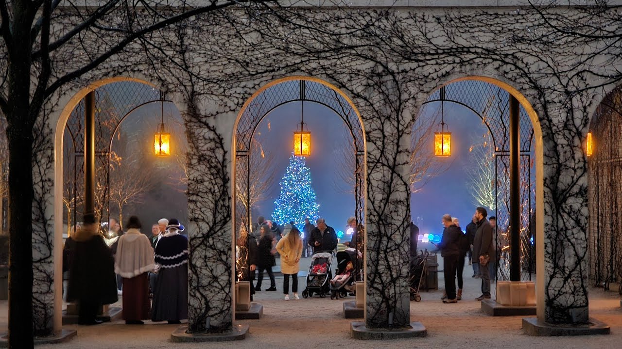 Christmas at Longwood, Garden in the evening. PA