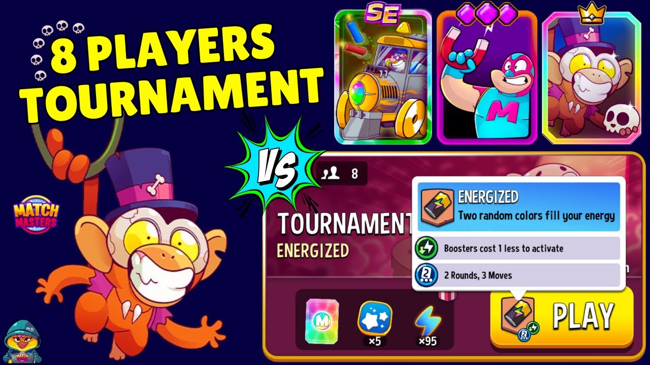 TOURNAMENT! 8 players Energized + Boosted + Triple Sprint | Match Masters MONKEY JOOJOO