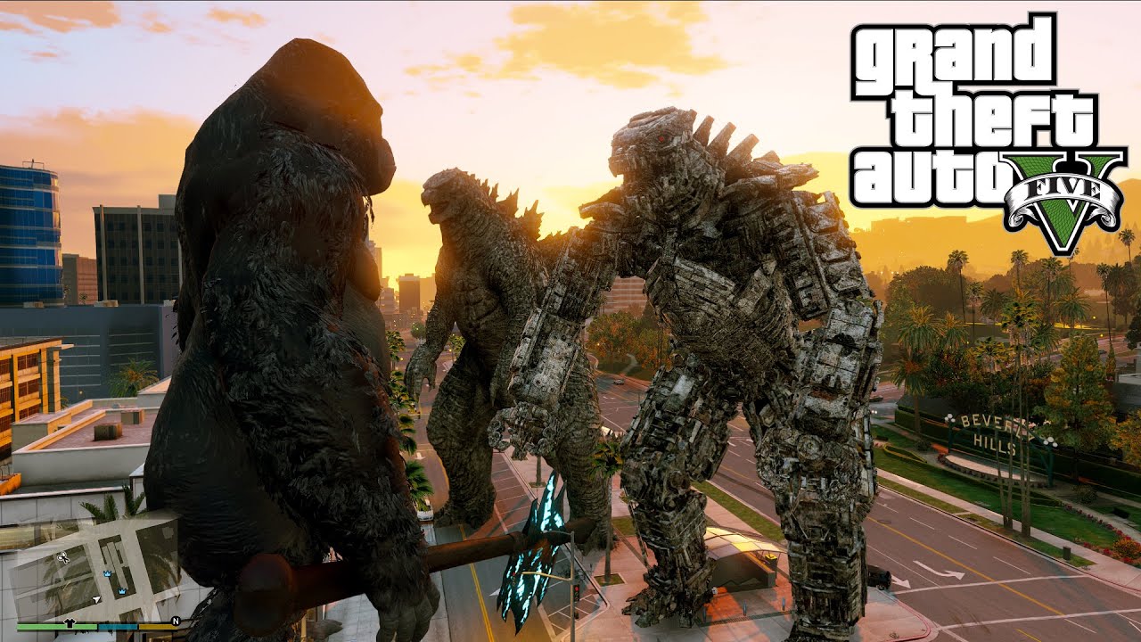 King Kong Godzilla vs Mechagodzilla GTA V Mods