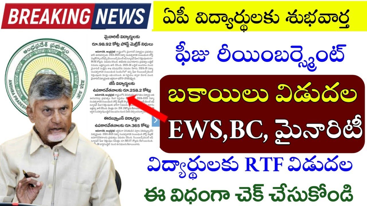 APలో ఫీజు రియంబర్స్మెంట్ బకాయిలు విడుదల|Ap Fees Reimbursement 2026|Fees Reimbursement pending amount