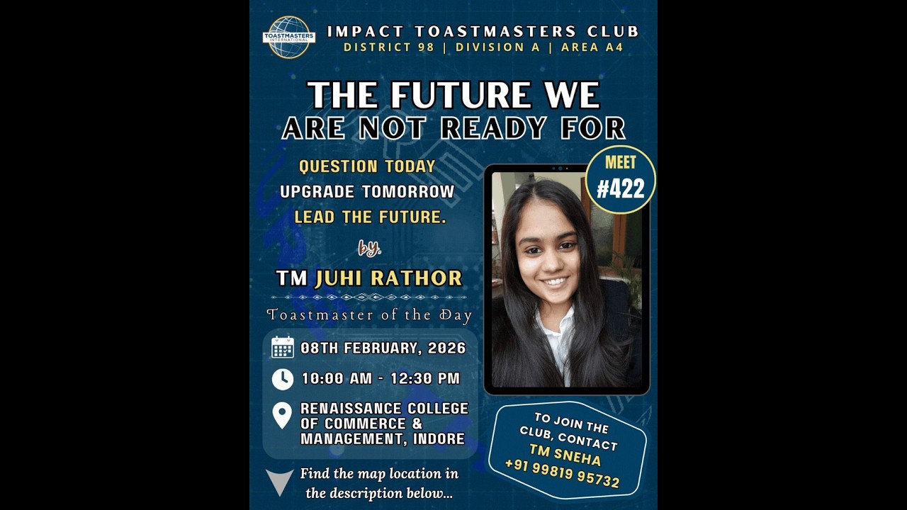 MEETING#422 | PREPARED SPEAKER TUSHAR | IMPACT TOASTMASTERS CLUB  #toastmastersinternational