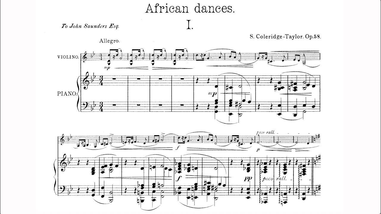 Samuel Coleridge-Taylor: Four African Dances, Op. 58 (1904) [Synch a Score]