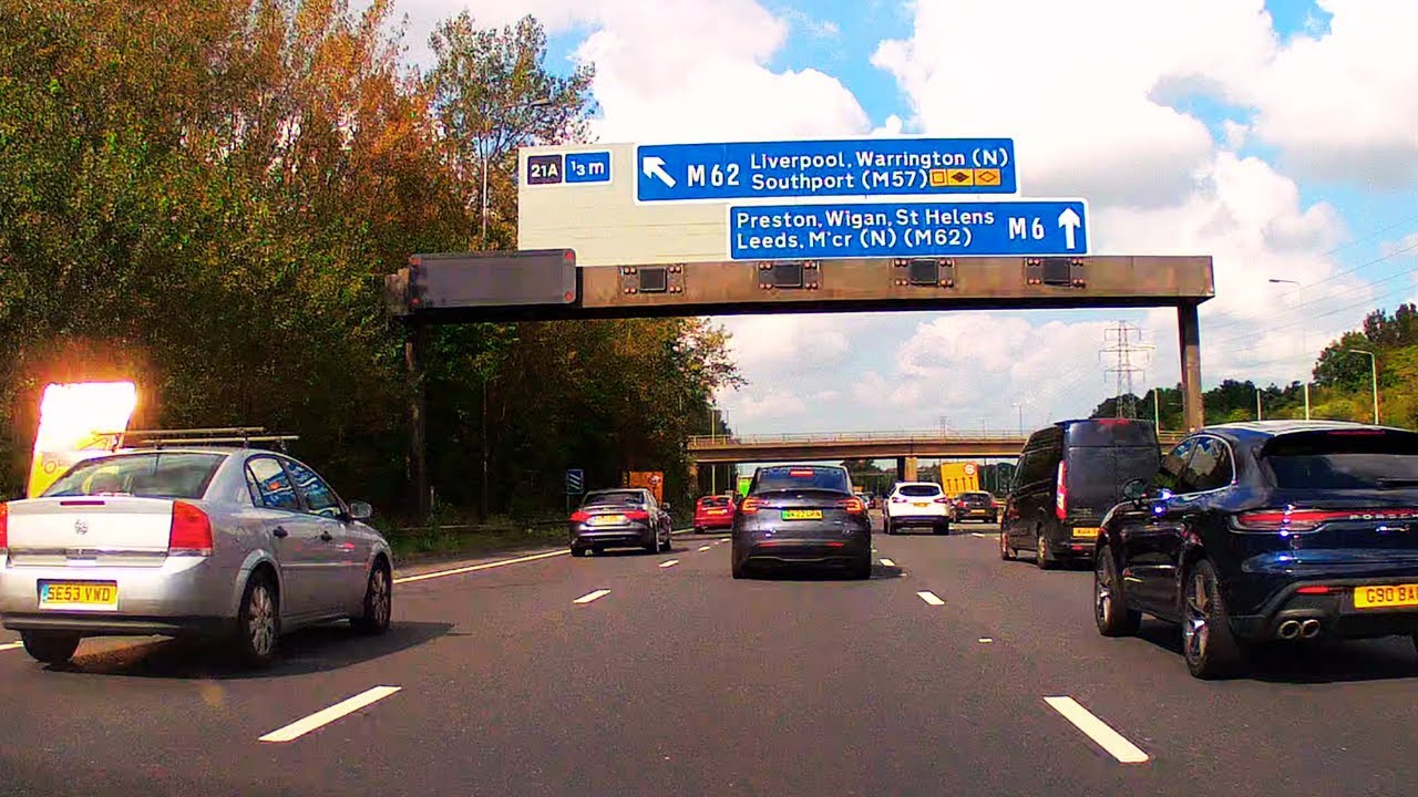 Driving on the M6 Motorway