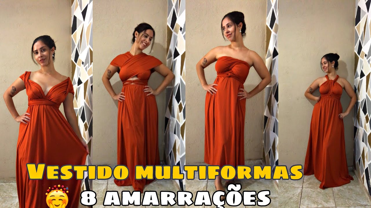 VESTIDO MULTIFORMAS / 8 AMARRAÇÕES | ( Madrinha, Formatura, Casamento) - Agnes Alves