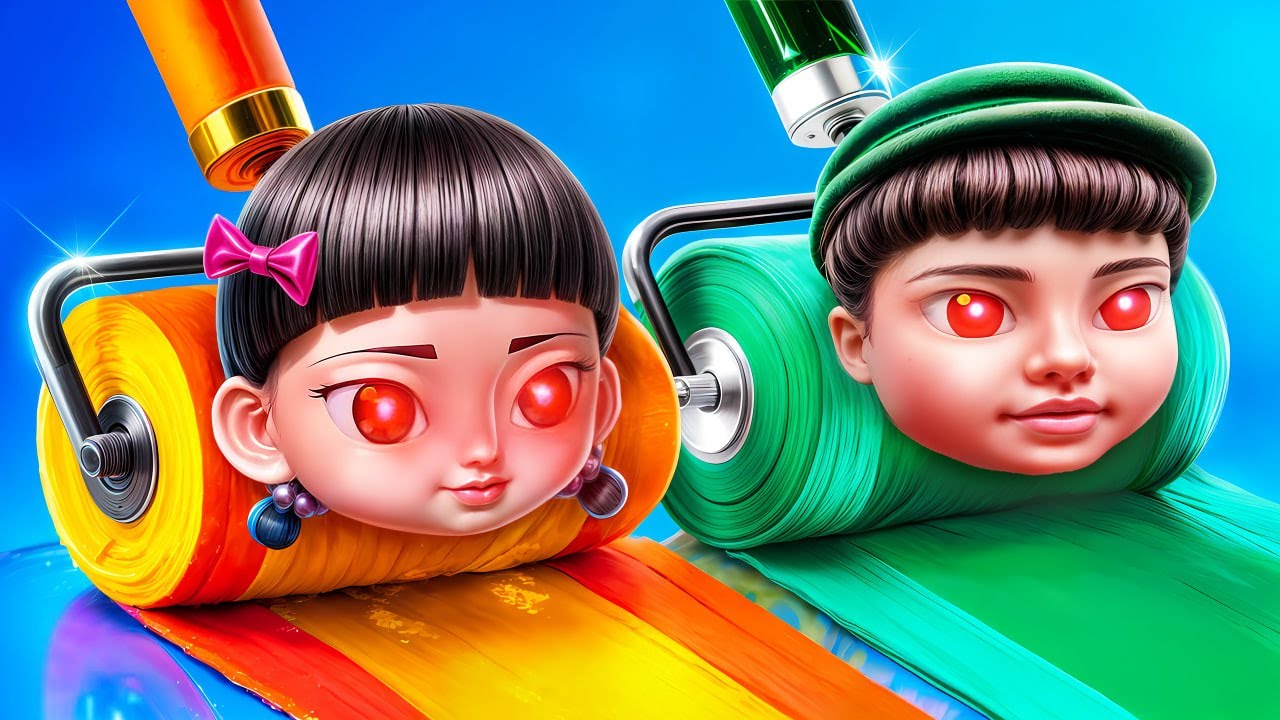 On Construit une Géante Poupée Garçon Squid Game vs Poupée Fille Squid Game dans la Vraie Vie!