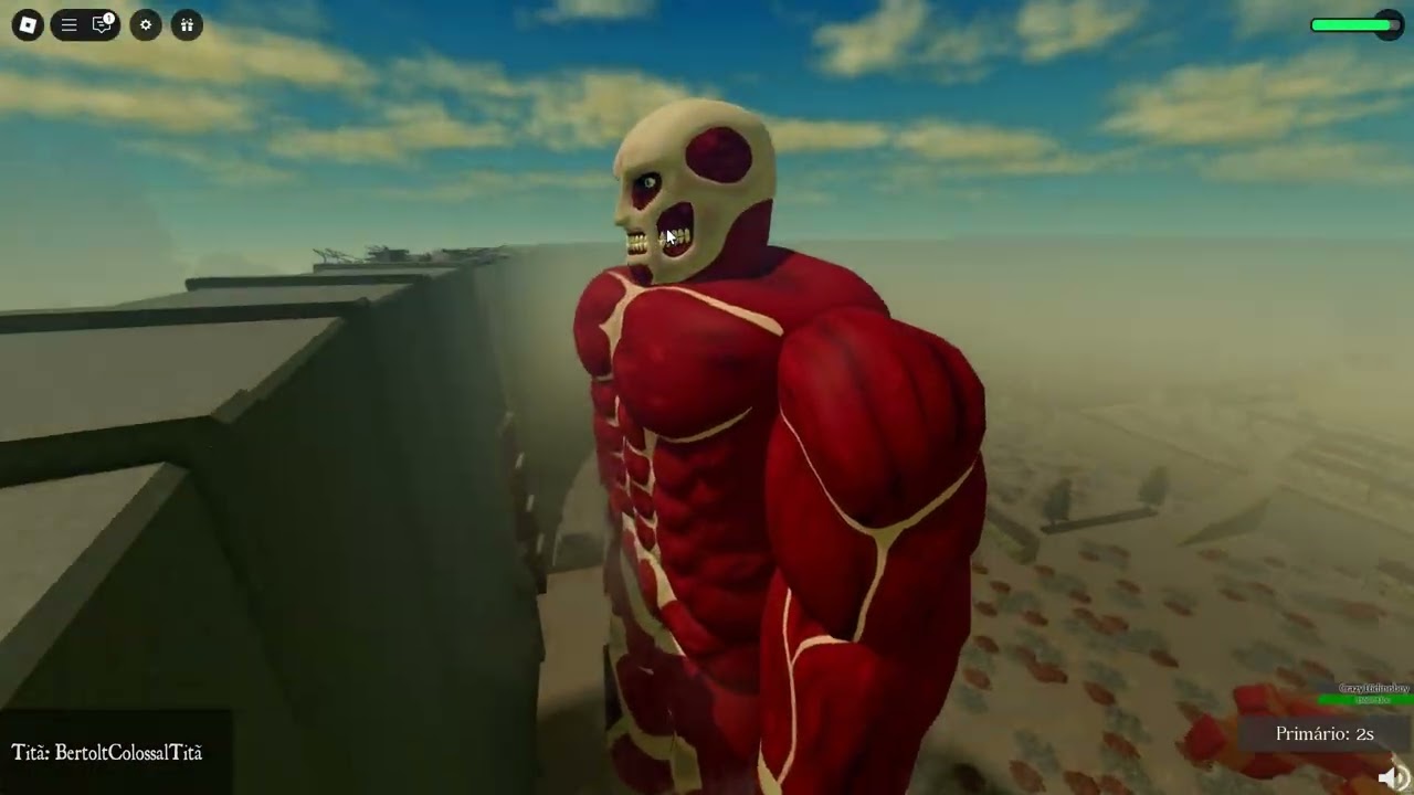 Jogando attack on titan paradis no roblox