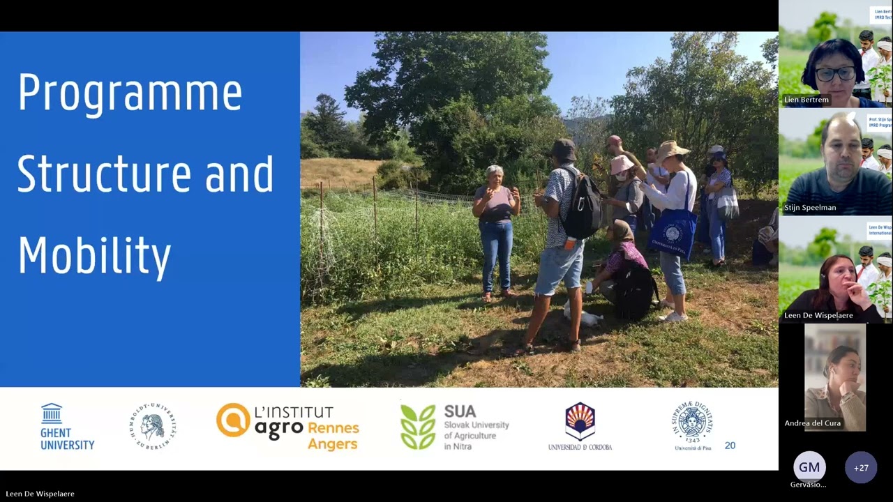 Webinar International Master of Science in Rural Development (IMRD)