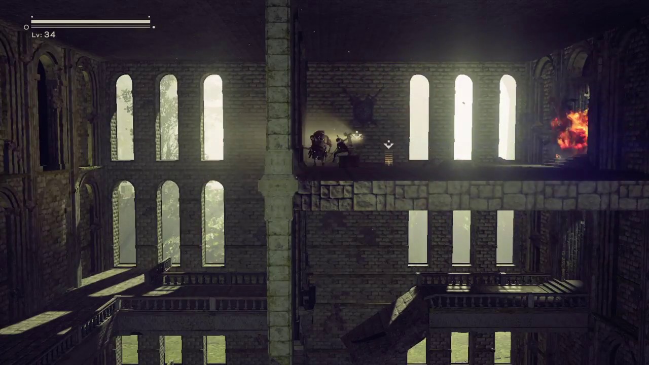 NieR:Automata 2B Long Jump in Forest Castle (Default Weapon)