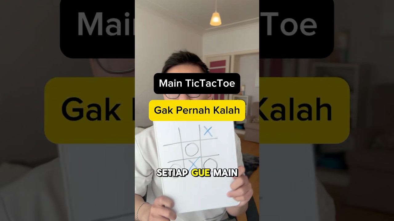 Cara pasti menang main Tic Tac Toe. #belajarsemenit #game #tictactoe #tips