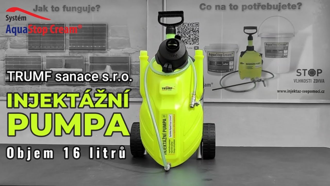 Profesionální pumpa (objem 16 litrů) pro injektáž zdiva proti vlhkosti | Systém AquaStop Cream