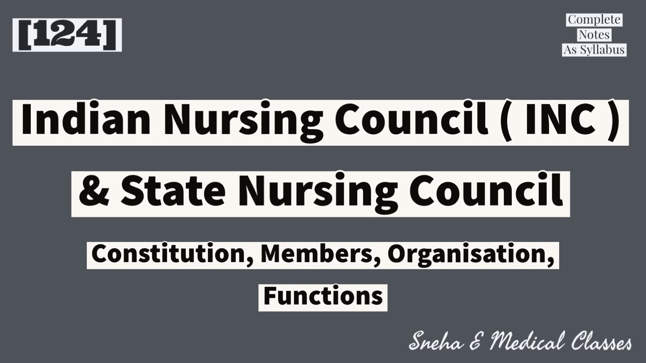 Indian Nursing Council & State Nursing Council (INC) !! Constitution & Functions !! Hindi !!