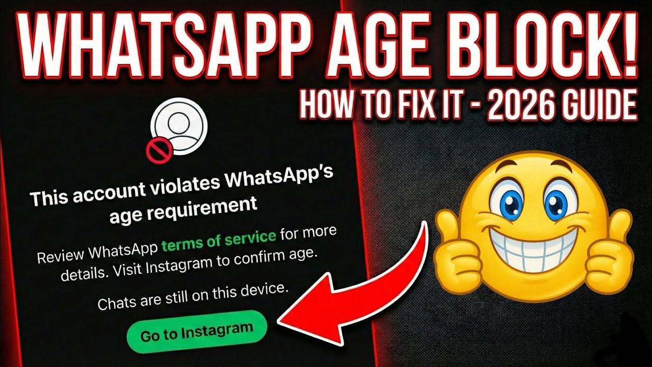 This account violates WhatsApp's age requirement Problem | Fix Go to instagram or Facebook Problem 