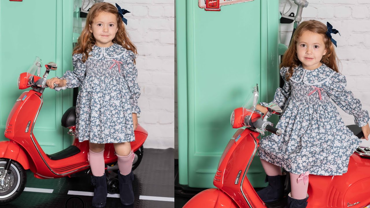 Vestido engomado con cuello. REVISTA PATRONES INFANTILES nº 27