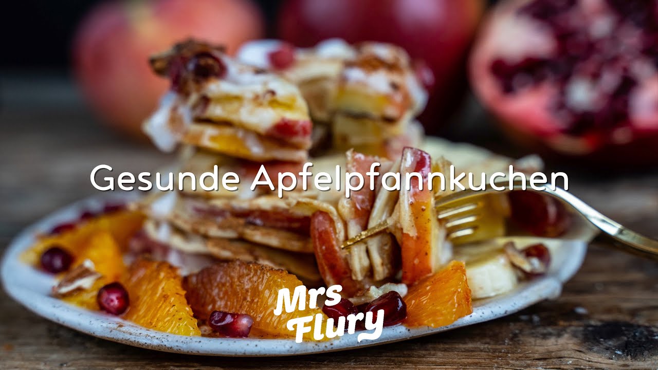 Gesunde Apfelpfannkuchen vegan - super lecker - gesundes Frühstück - Nachspeise