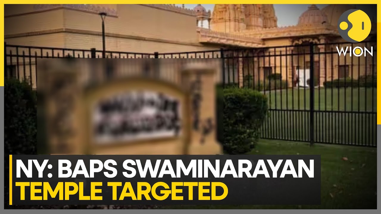 BAPS Swaminarayan Temple Vandalised In New York | Latest News | WION