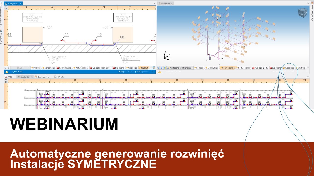 InstalSystem 5  - Automatyczne generowanie rozwinięć. Instalacje SYMETRYCZNE