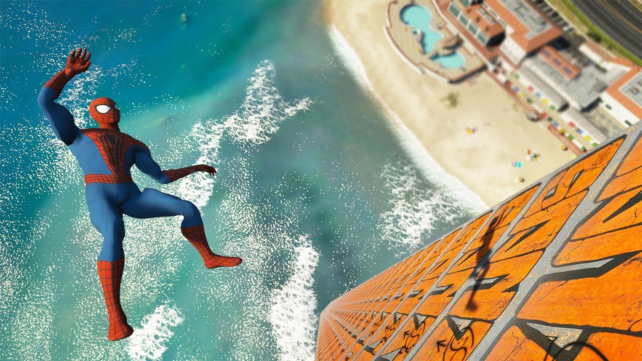 GTA 5 Water Ragdolls | SPIDERMAN Jumps/Fails ep.1 (Euphoria physics | Funny Moments)