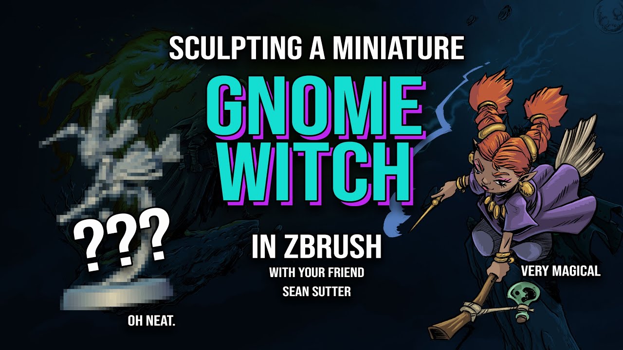 Make a Gnome Witch miniature in ZBrush (not for Warhammer)