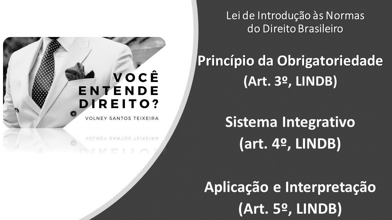 Arts  3&ordm;, 4&ordm; e 5&ordm;, LINDB - Princ. da Obrigatoriedade; Sistema Integrativo; Aplica&ccedil;&atilde;o e Interpreta&ccedil;&atilde;o