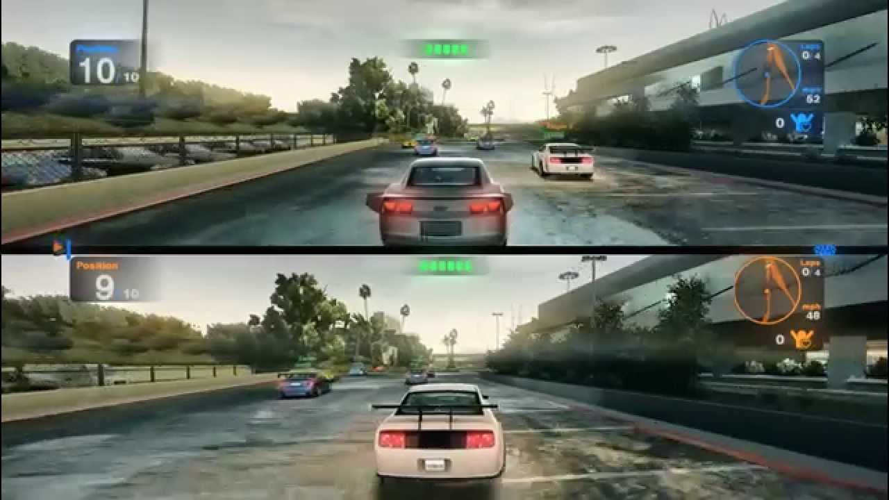 Blur Gameplay PC HD 2 Player Splitscreen : LA River Concrete Basin