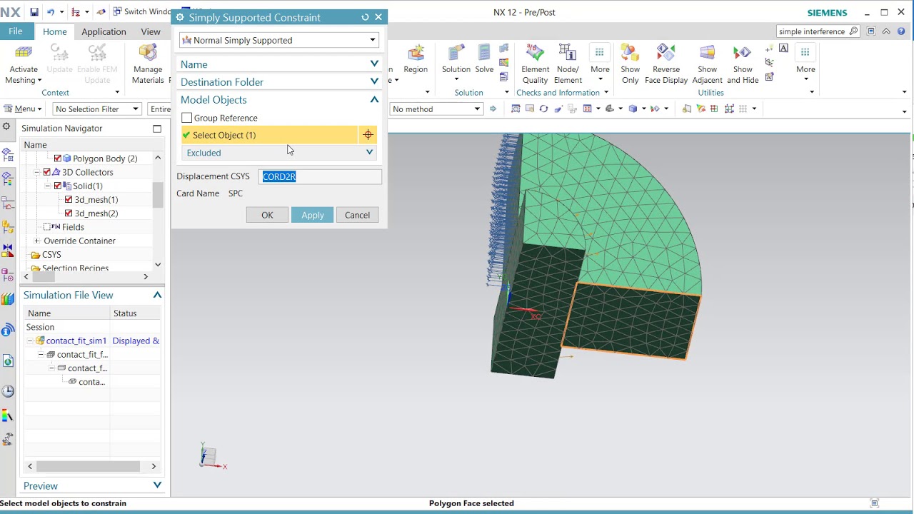How to simulate contact stresses of a press fit using contact
