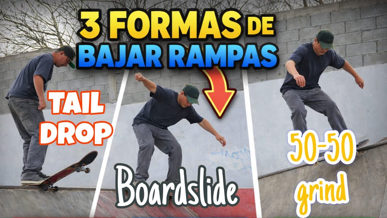 Cómo BAJAR una RAMPA en SKATE (3 formas fáciles) 🛹