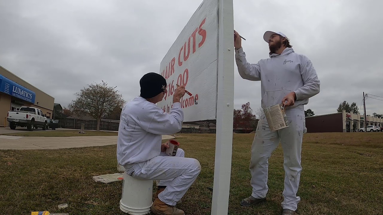 HOW TO Paint letters and numbers on advertising sign!!!
