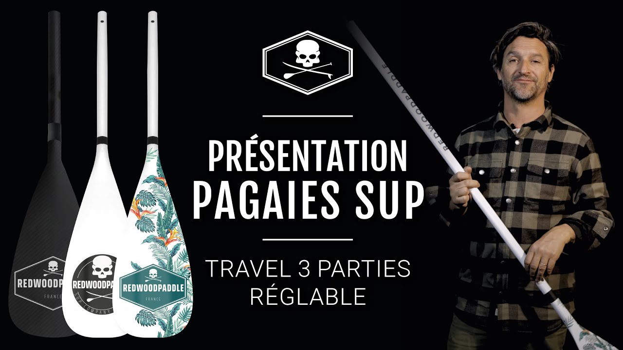 Présentation des pagaies TRAVEL 3 parties de stand up paddle Redwoodpaddle
