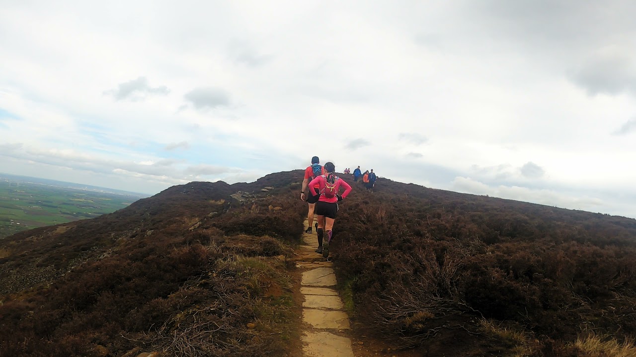 Hardmoors Wainstones trail race - North York Moors, UK. Treadmill POV run.