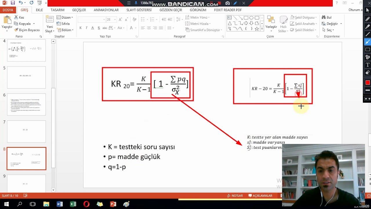 Excel ile Güvenirlik Hesaplama - KR 20 Yöntemi