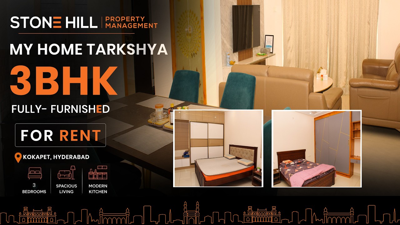 🏡 3BHK Flat for Rent @ My Home Tarkshya | Kokapet  (Fully Furnished)
