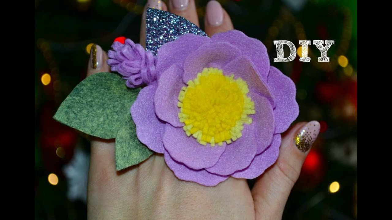 Цветы из ФЕТРА . Квіти  з фетру. DIY. Flower of felt / Своими Руками Мастер Класс Фетр