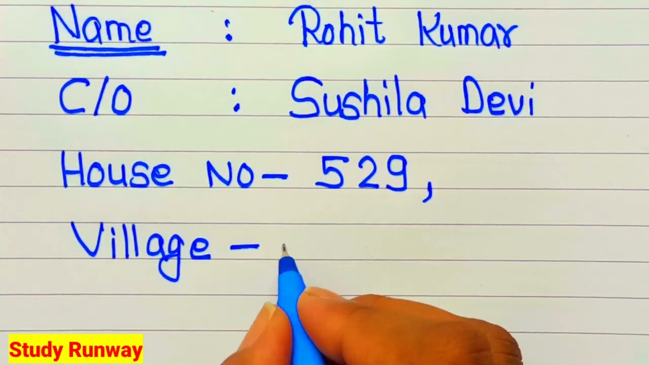 Address लिखना सीखे | address kaise likhe | address | address kaise likha jata hai | address likhne