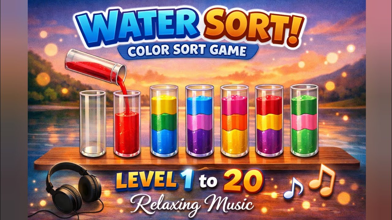 Water Sort! Color Sort Game – Level 1 to 20 | Relaxing Gameplay | No Commentary | Peaceful Music