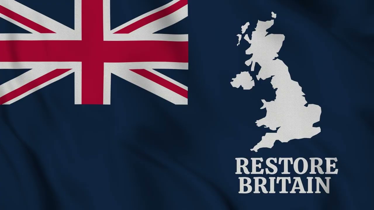 Restore Britain Flag Waving 4K | Unofficial Party Flag Animation