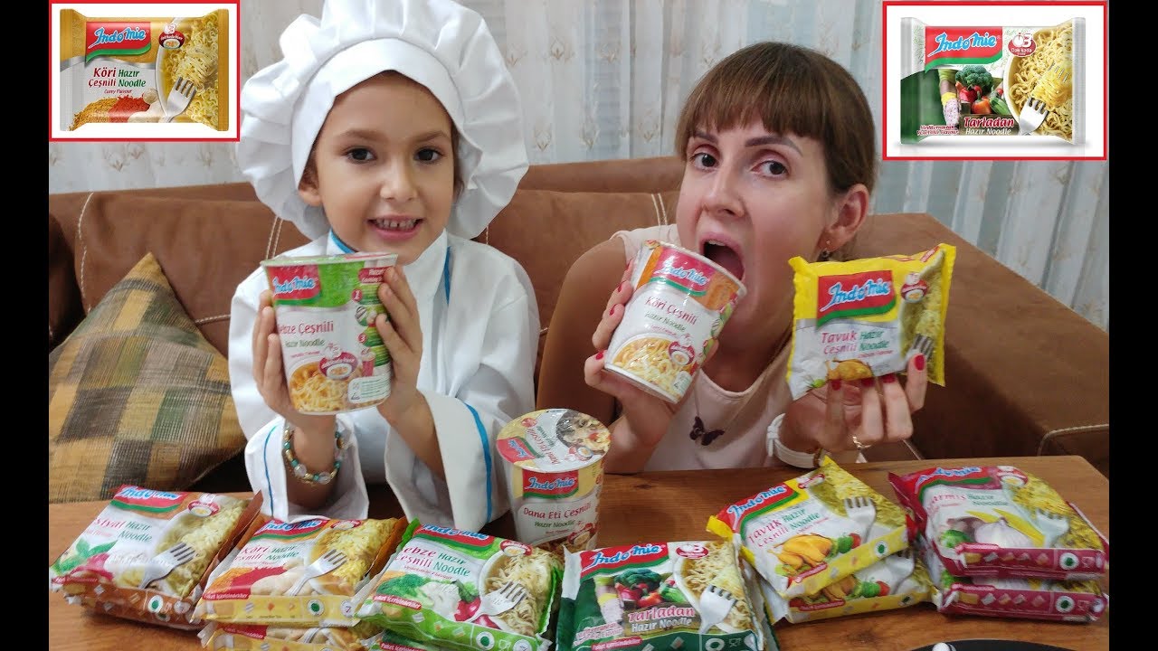 İNDOMİE NOODLE CHALLENGE , ELİF AŞÇI OLDU .Noodle hazırladı. videonun sonuna dikkat