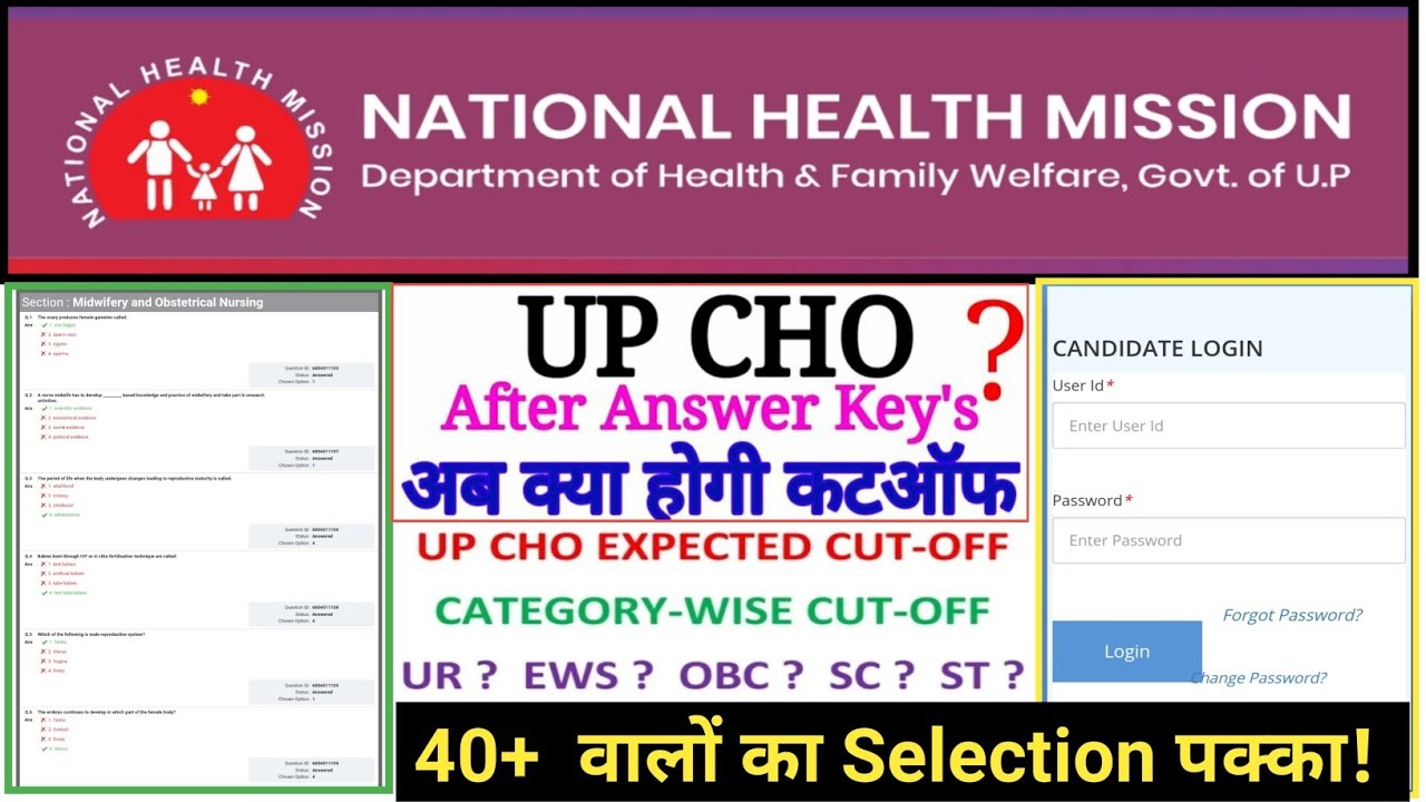 UP NHM 2800 CHO Answer key,UP NHM 2800 CHO CUT OFF,UP NHM CHO Answer key,UP NHM CHO Cut off,UP CHO